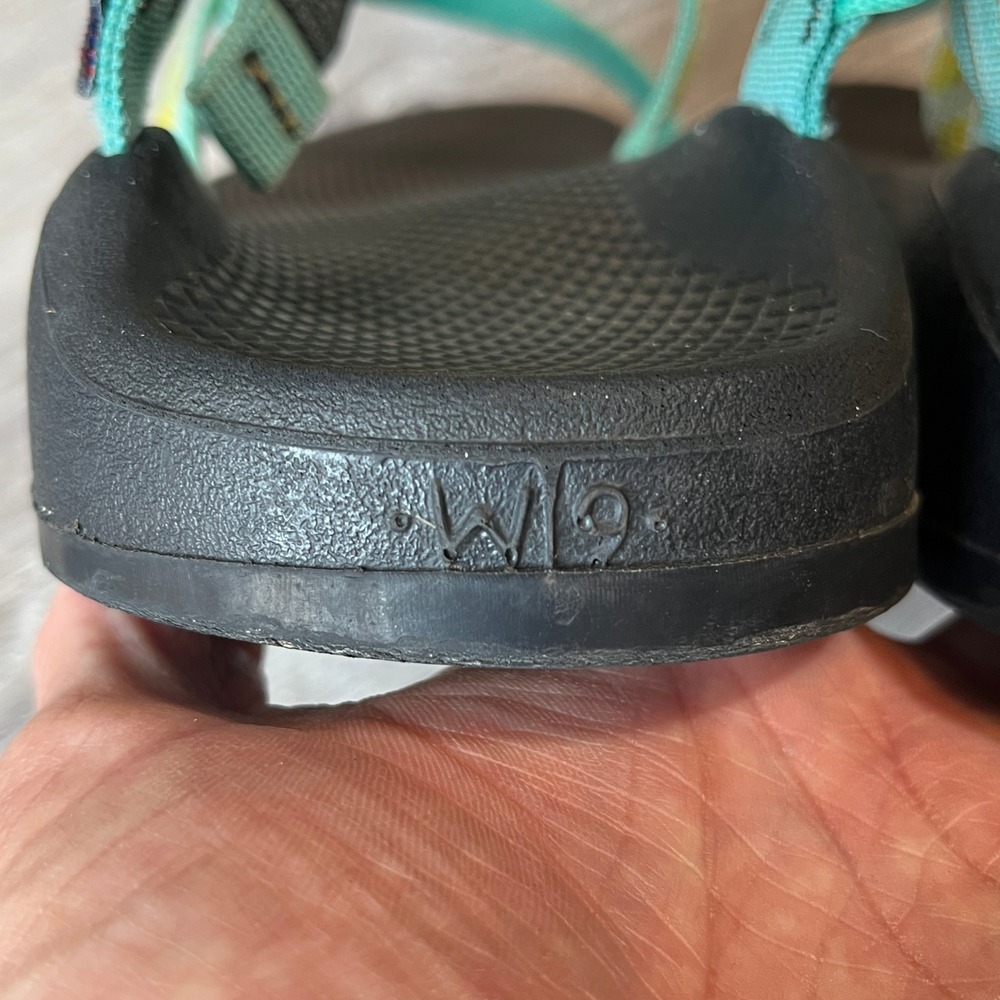 Chaco Z/1 Classic Sandals Womens 9 Taco Chaco Teal Yellow Vibram Hiking Shoes - Picture 6 of 7